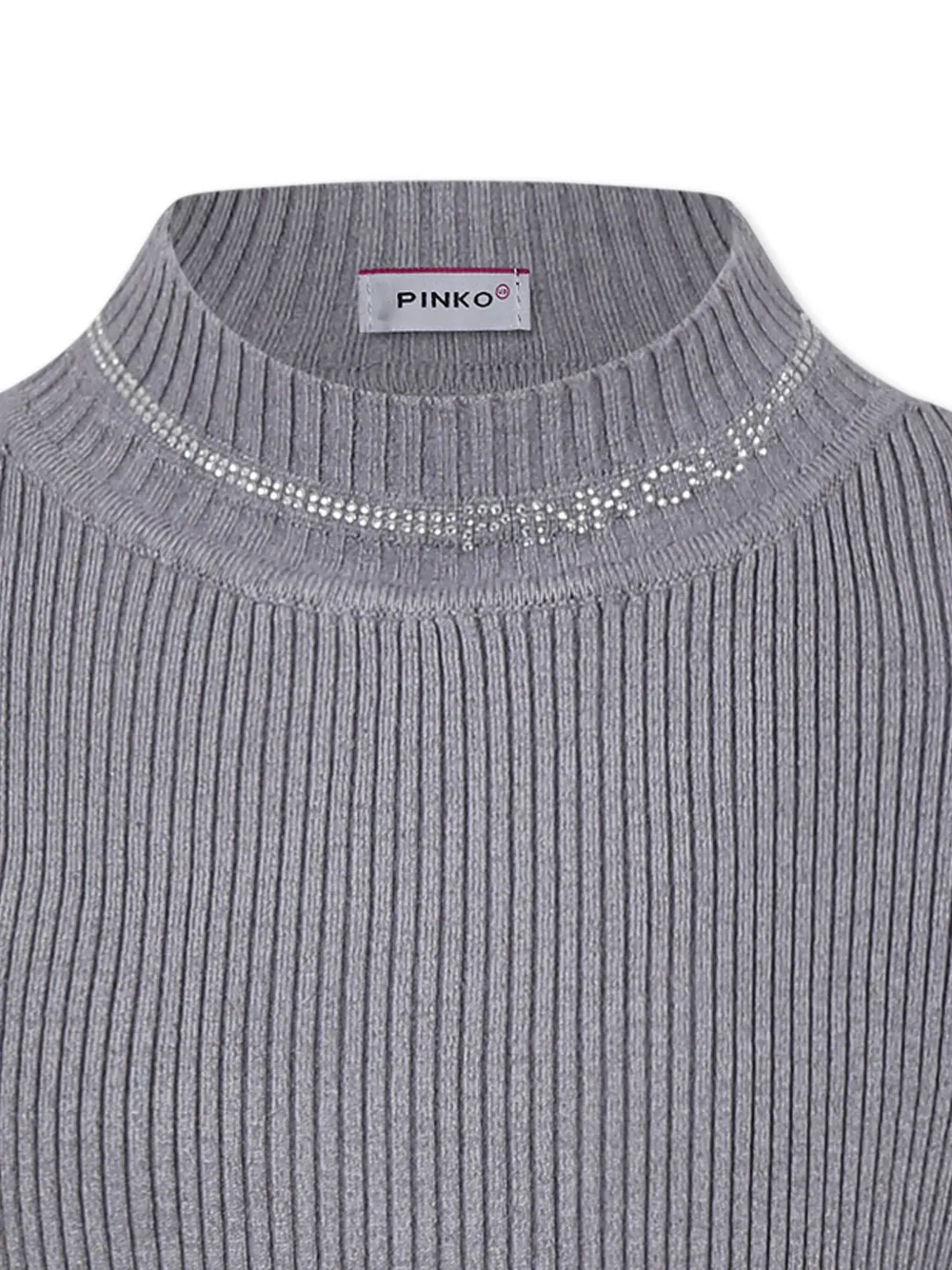 Pinko Kids Trui met logo van stras Grijs