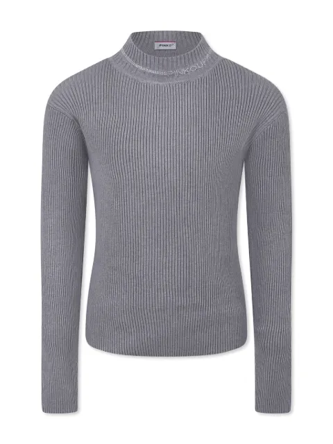 Pinko Kids rhinestone-logo sweater