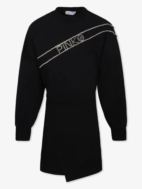 Pinko Kids 라인스톤 로고 드레스