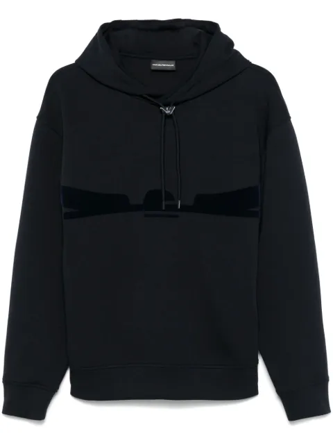 Emporio Armani flocked-logo hoodie