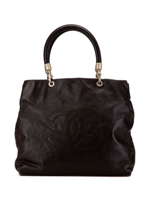 HOT SALE CHANEL 2003-2004 CC Caviar tote bag Women