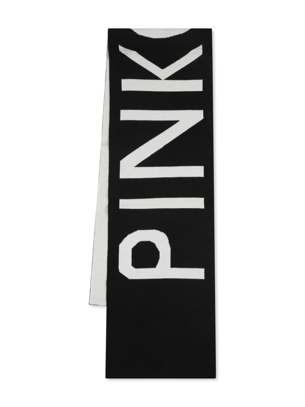 Pinko Kids logo-jacquard scarf - Black