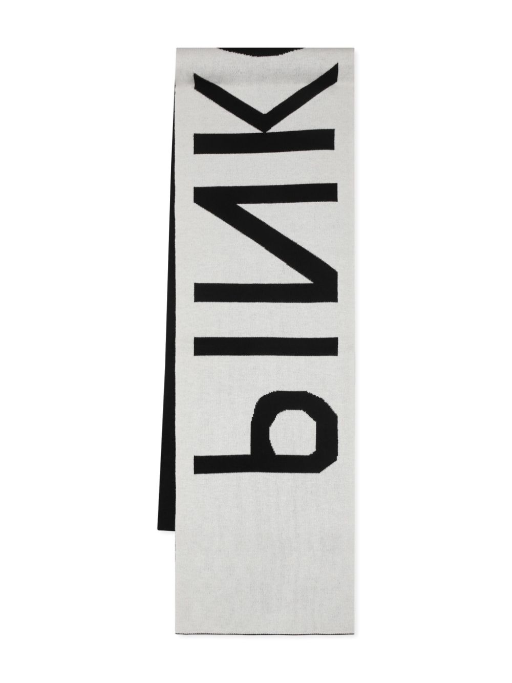 Pinko Kids logo-jacquard scarf - Black