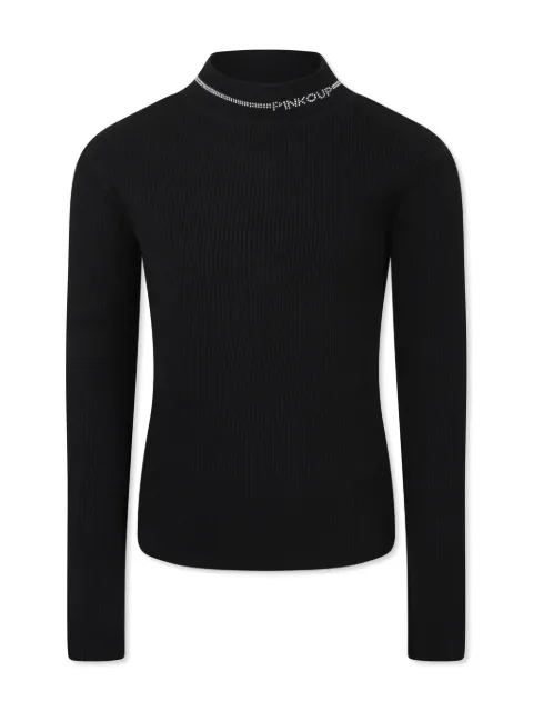 Pinko Kids rhinestone-logo sweater