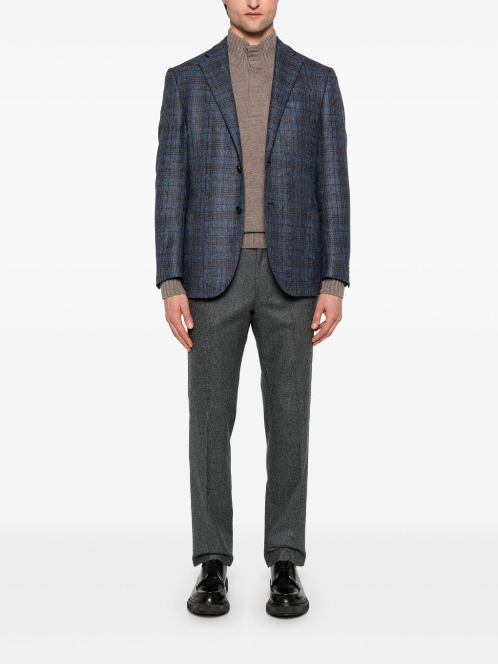 Corneliani checked blazer - Blauw