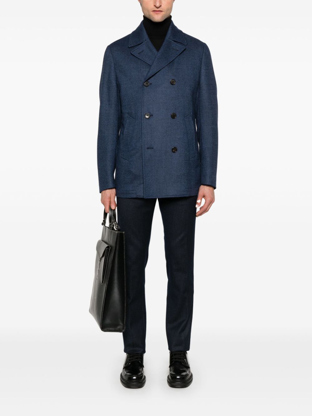 Corneliani striped peacoat - Blauw