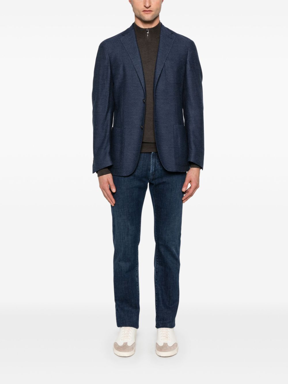 Corneliani textured blazer - Blauw