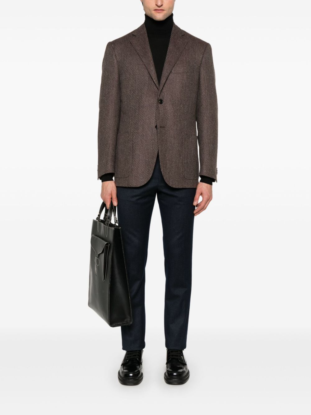 Corneliani single-breasted blazer - Bruin