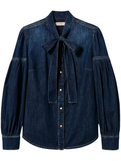 TWINSET camisa con moño en el cuello