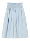TWINSET smocked-waist midi skirt - Blue