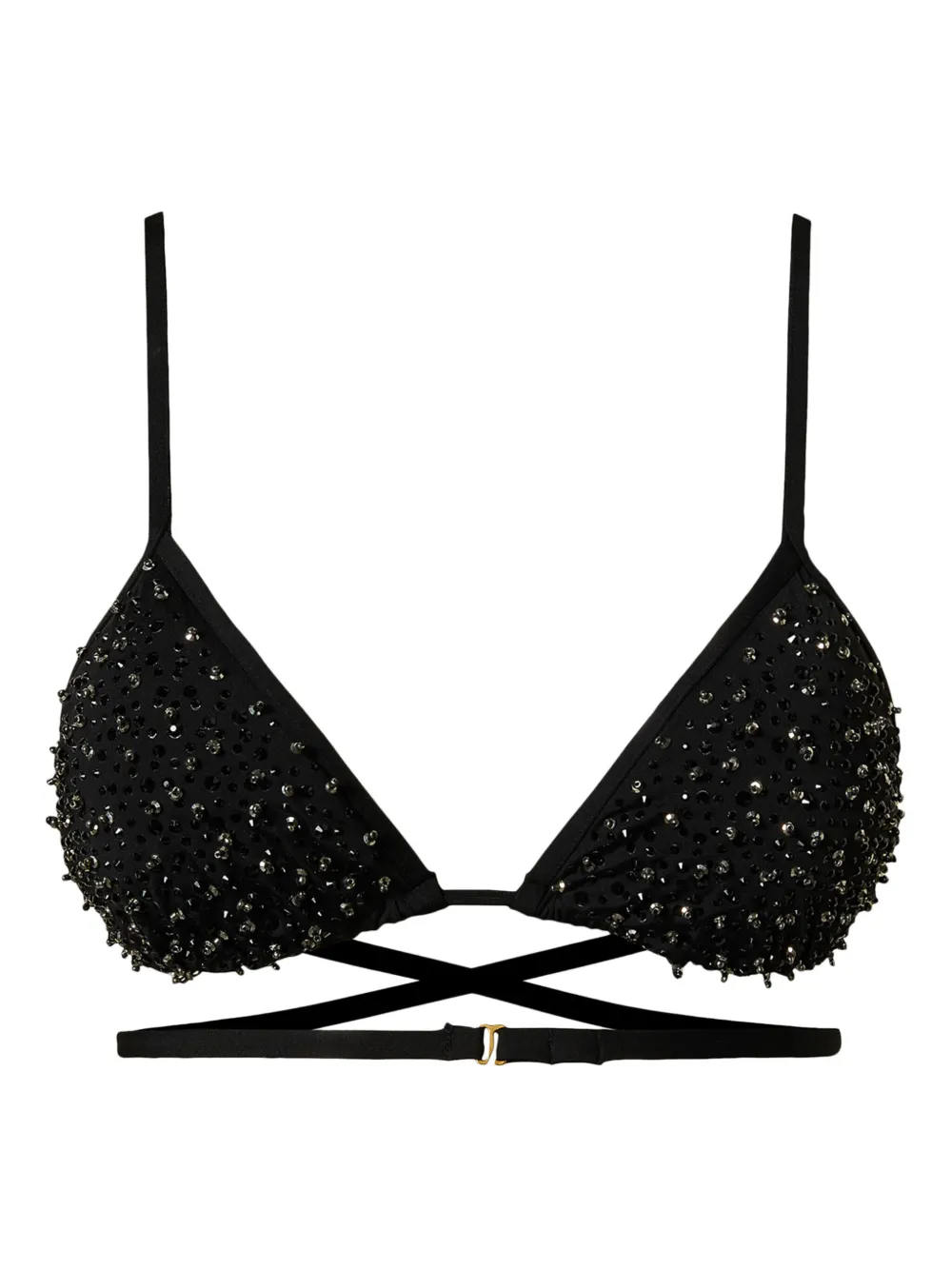 embroidered triangle bikini top