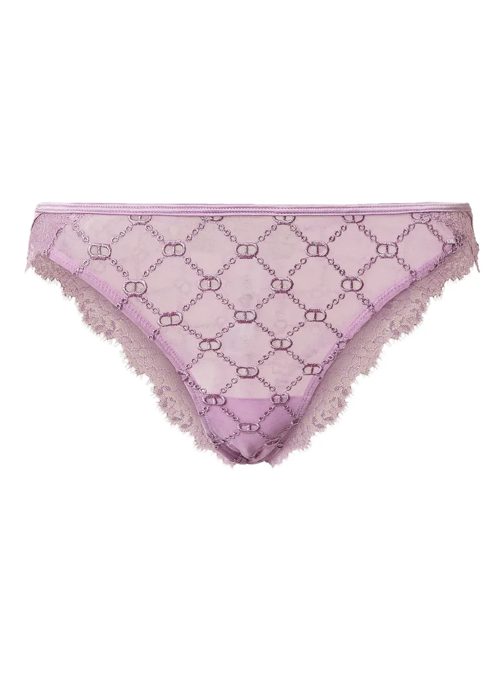 TWINSET Slip met afwerking van kant Paars