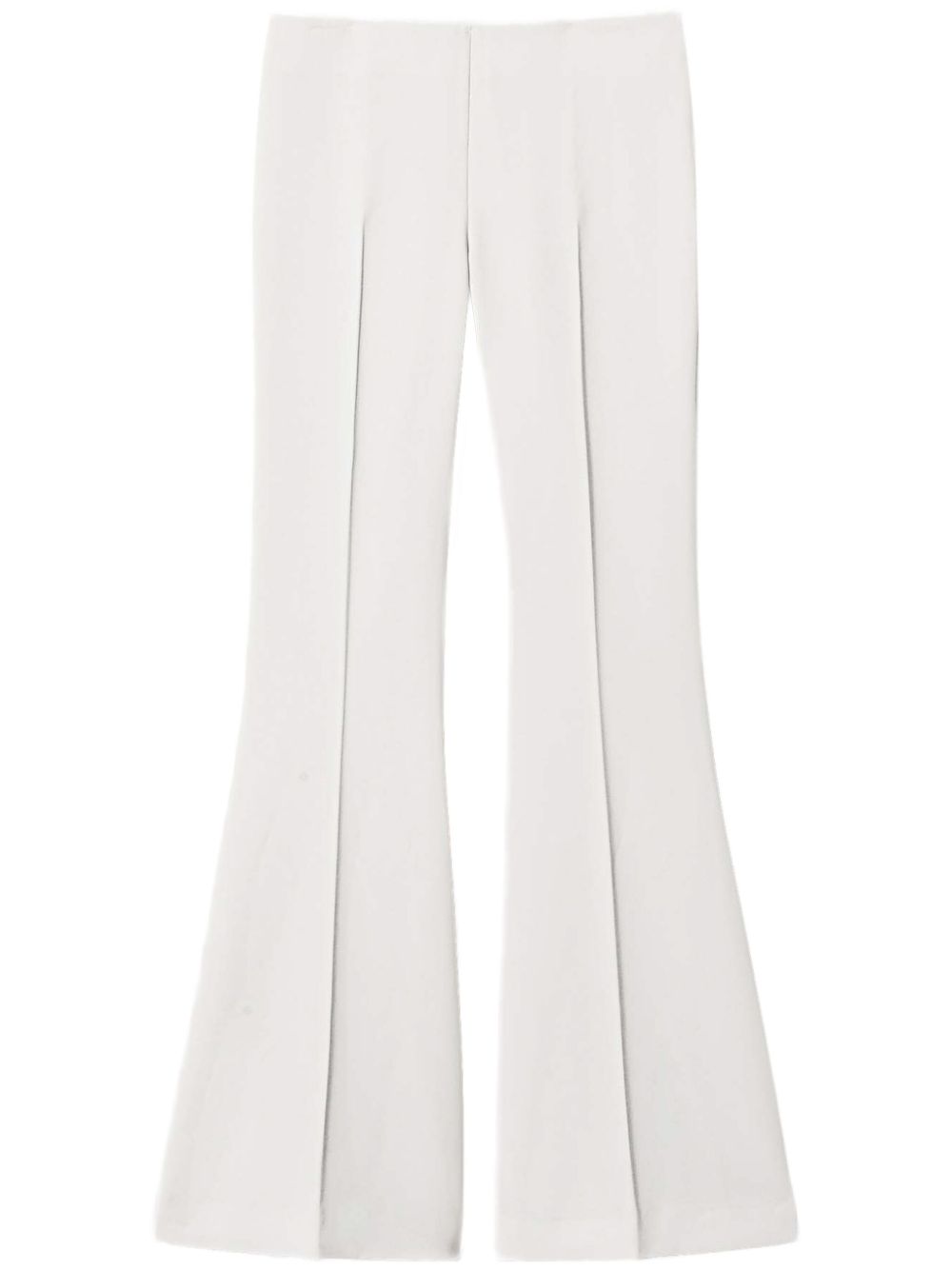 pressed-crease flared trousers