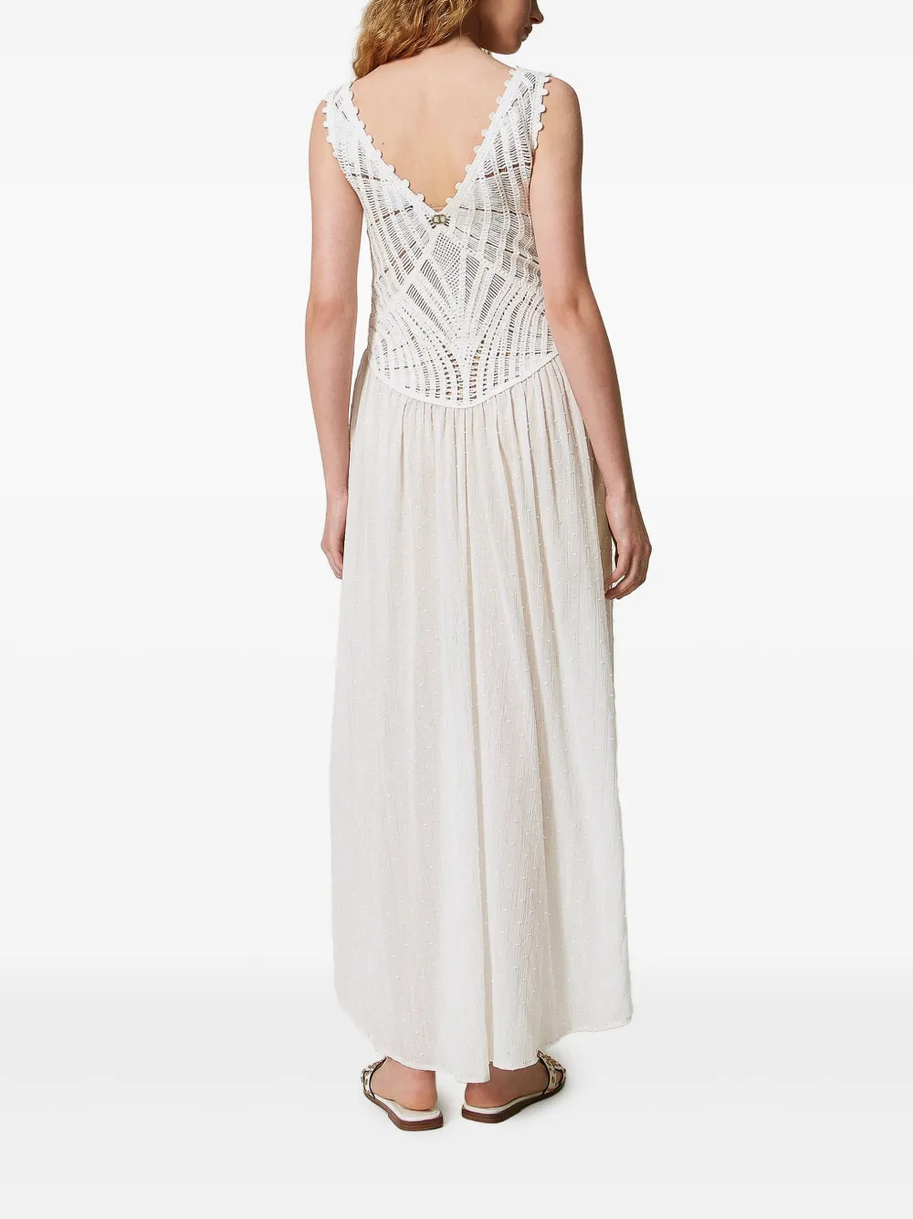 TWINSET Gehaakte maxi-jurk Wit