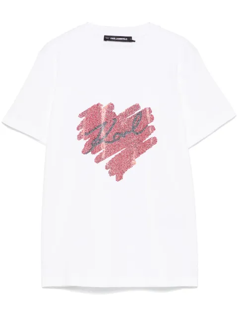 Karl Lagerfeld 로고 하트 티셔츠