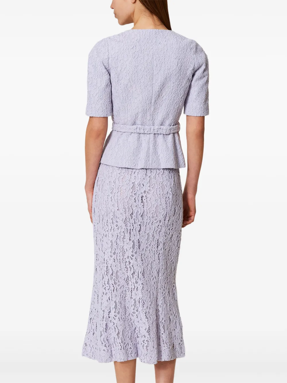 TWINSET Rok met bloemenkant Paars