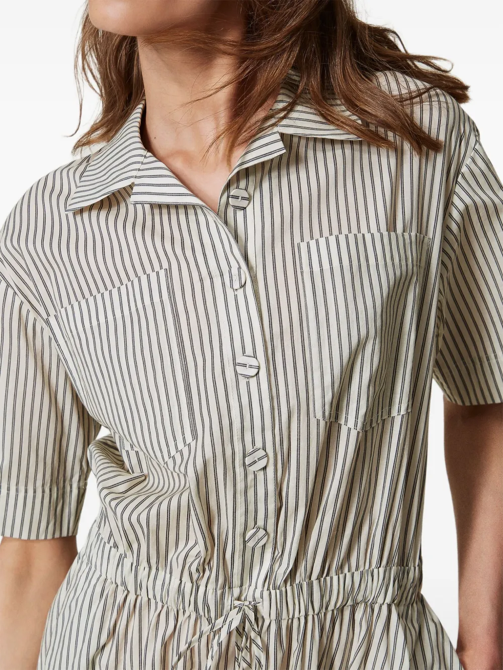 TWINSET Gestreepte jurk Zwart