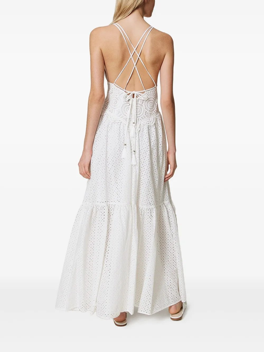 TWINSET Jurk met broderie anglaise Wit