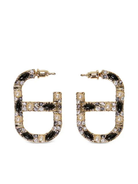TWINSET Oval-T rhinestone earrings