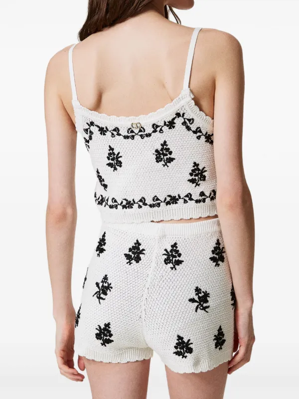 TWINSET Embroidered Crop Top | White | FARFETCH IN TWINSET Embroidered Crop Top | White | FARFETCH IN