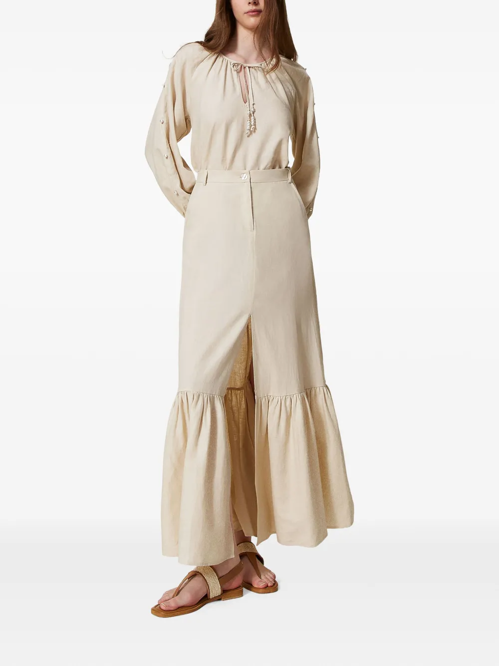 TWINSET Woven maxi-rok - Beige
