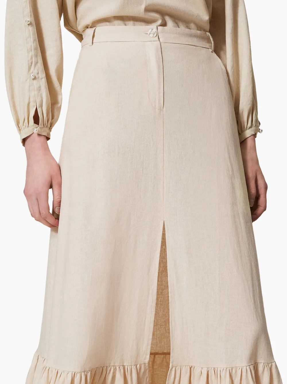 TWINSET Woven maxi-rok Beige