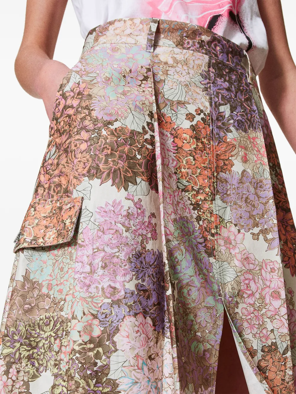 TWINSET Rok met bloemenprint Beige