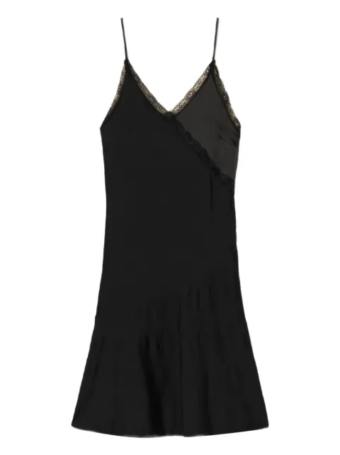 TWINSET slip dress midi con ribete de encaje