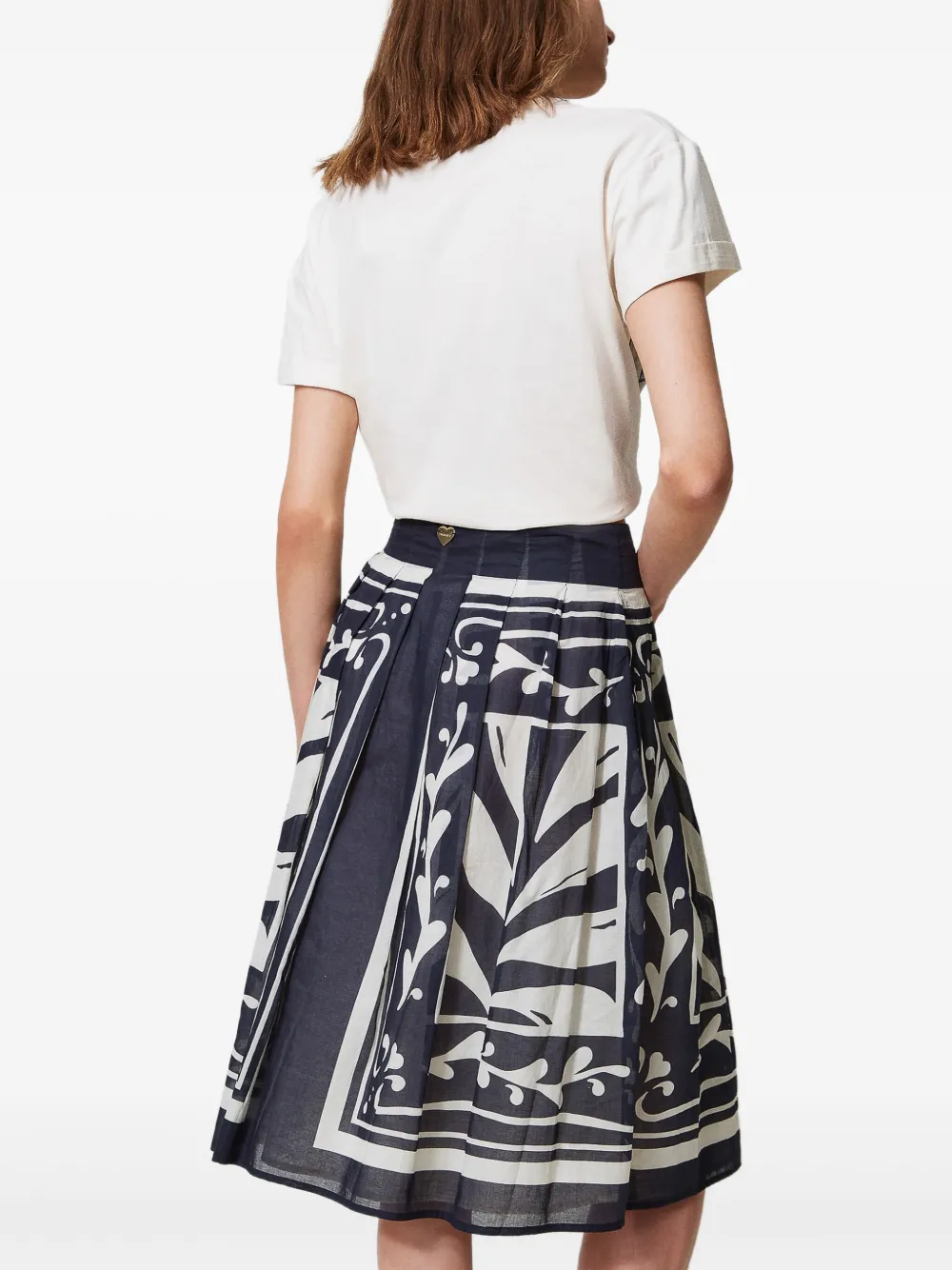 TWINSET Plooirok met bloemenprint Blauw