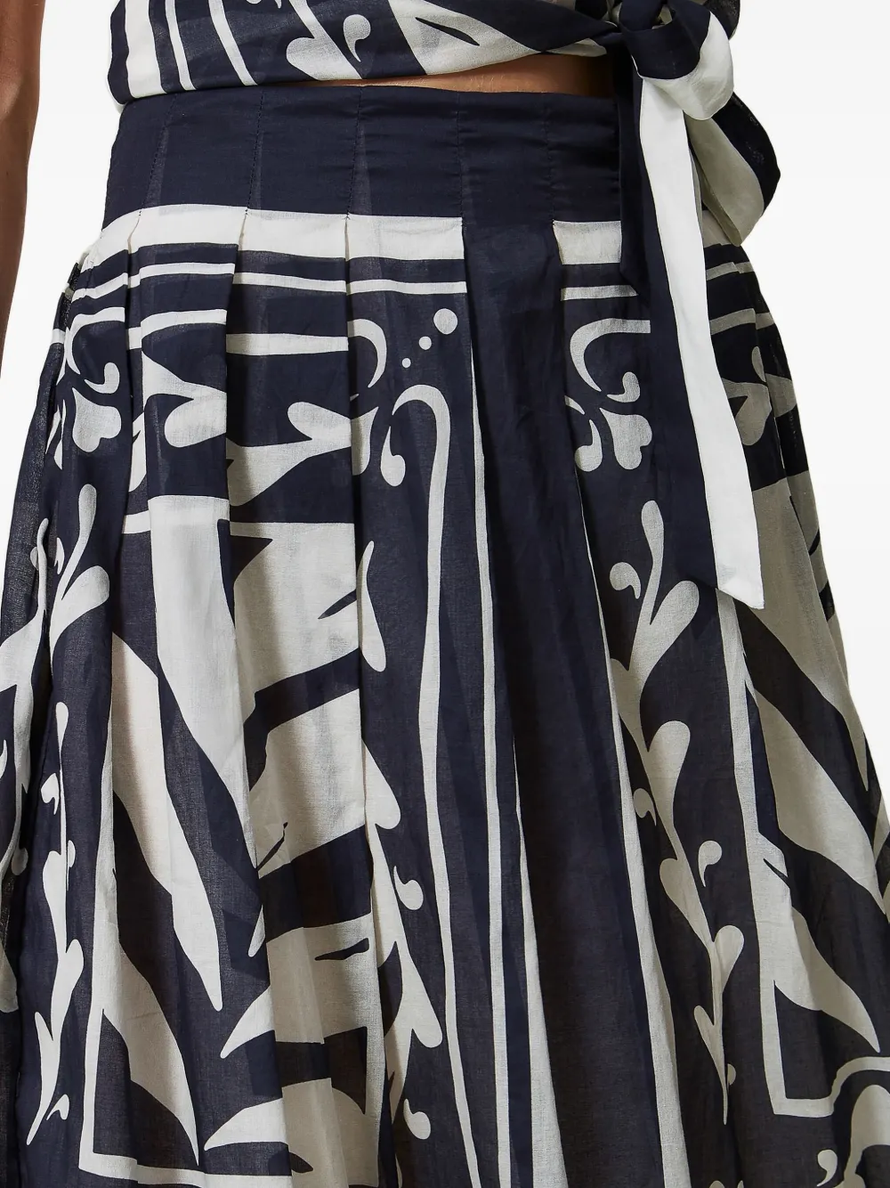 TWINSET Plooirok met bloemenprint Blauw
