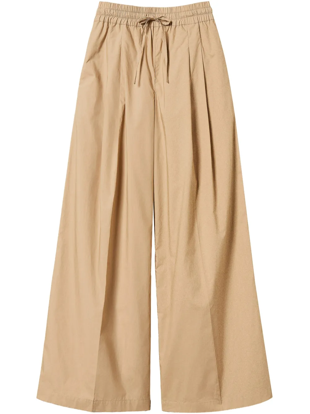Twinset Cotton Trousers In Neutrals