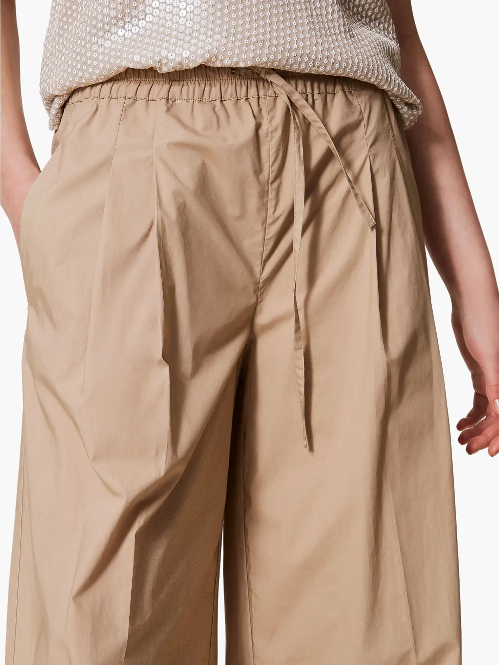 TWINSET Katoenen broek Beige