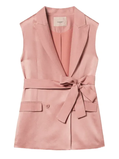 TWINSET blazer satinado con cinturón