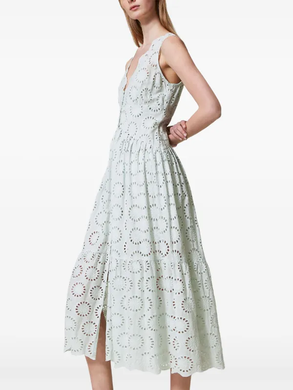 ワンピース TWINSET MULTICOLOR COTTON MAXI DRESS Twinset Multicolor Cotton Maxi Dress In St. Fiore Multi