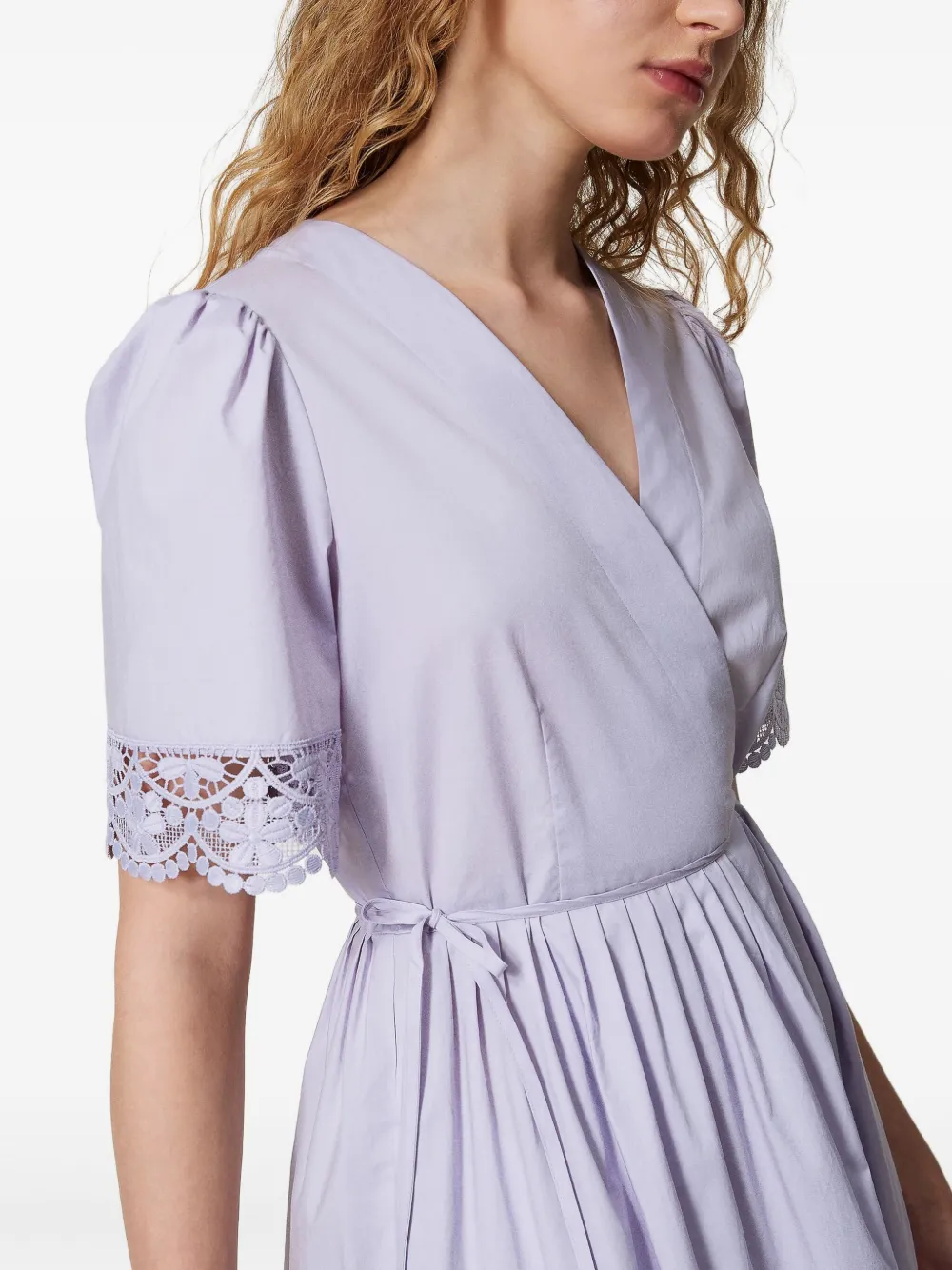 TWINSET Wikkeljurk met kant Paars
