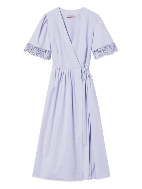 TWINSET lace-trimmed wrap dress