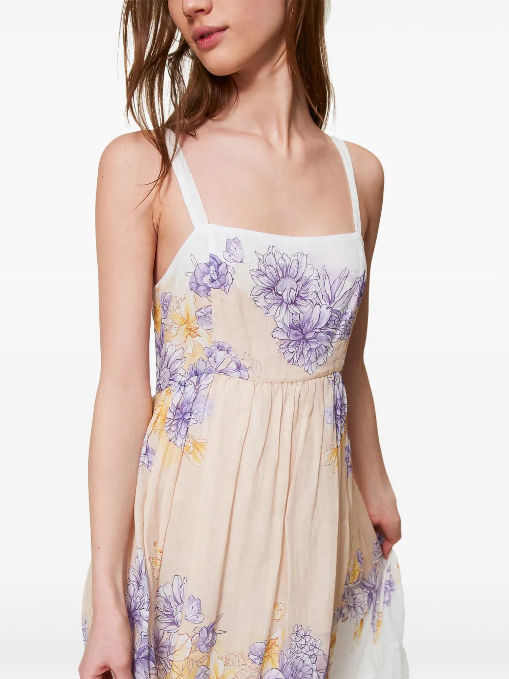 TWINSET Jurk met bloemenprint Beige