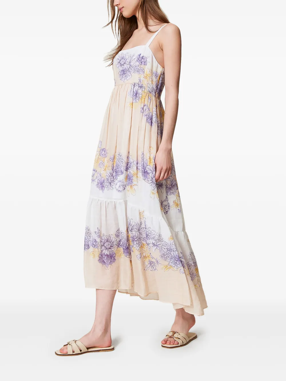 TWINSET Jurk met bloemenprint Beige