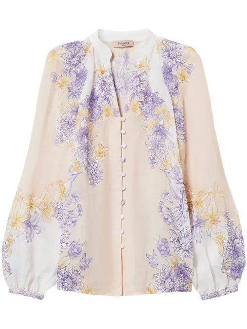 Blouse à fleurs imprimées - TWINSET - Modalova