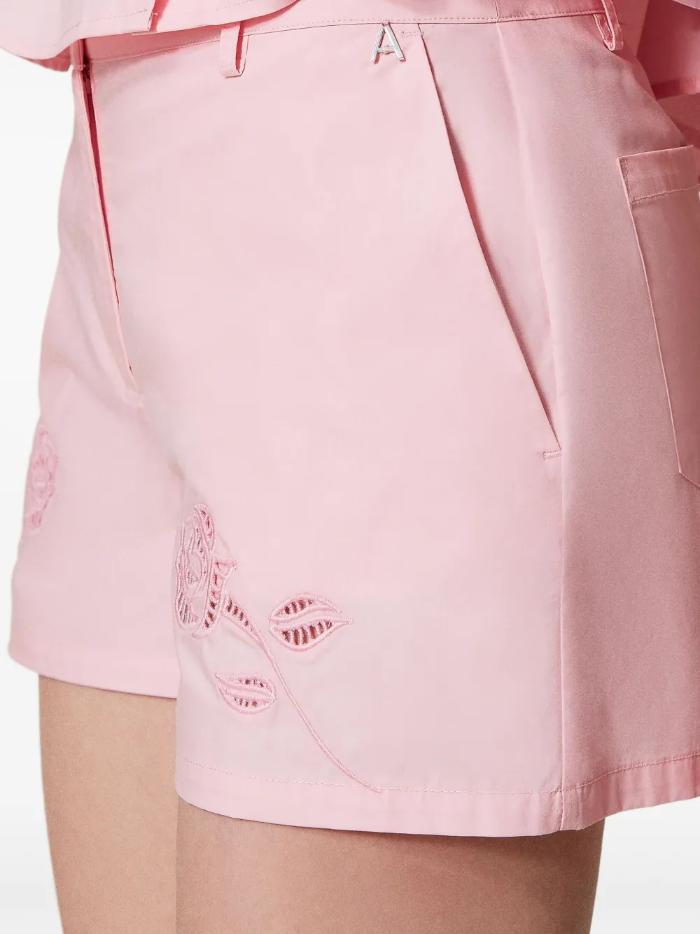TWINSET Shorts met geborduurde bloemen Roze