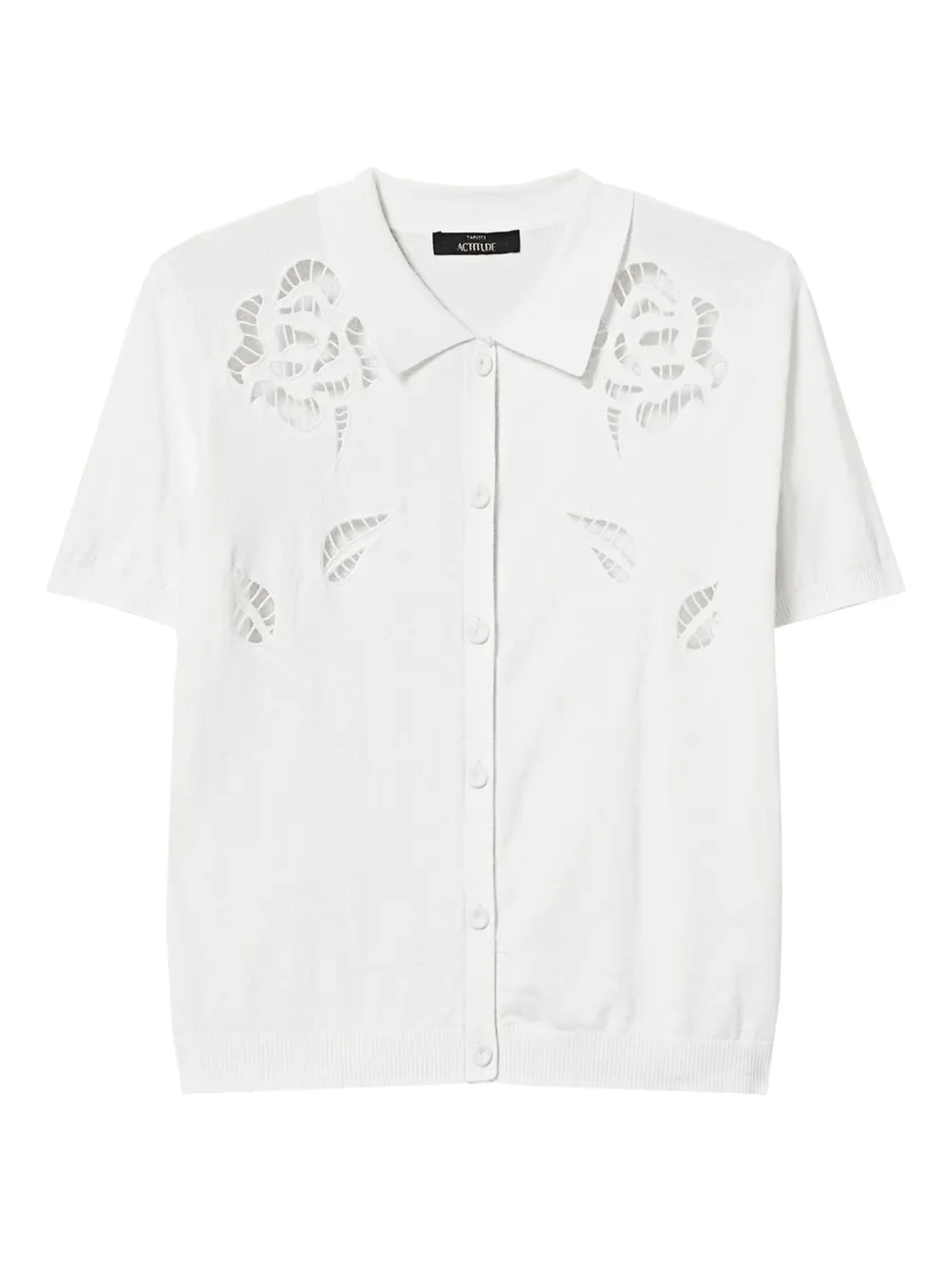 Shop Twinset Broderie-anglaise Short-sleeve Shirt In White