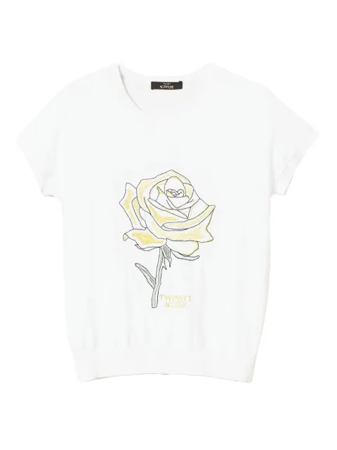TWINSET rose graphic-print T-shirt