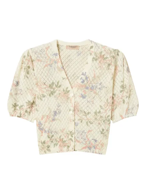 TWINSET floral-jacquard cardigan