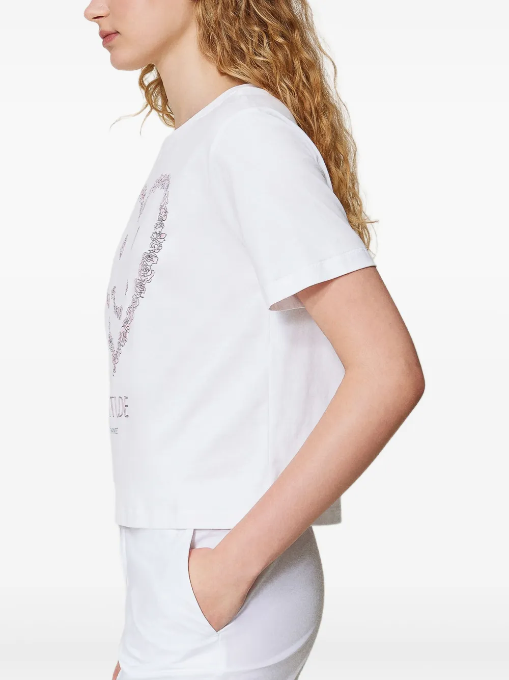 TWINSET T-shirt met smiley hart Wit