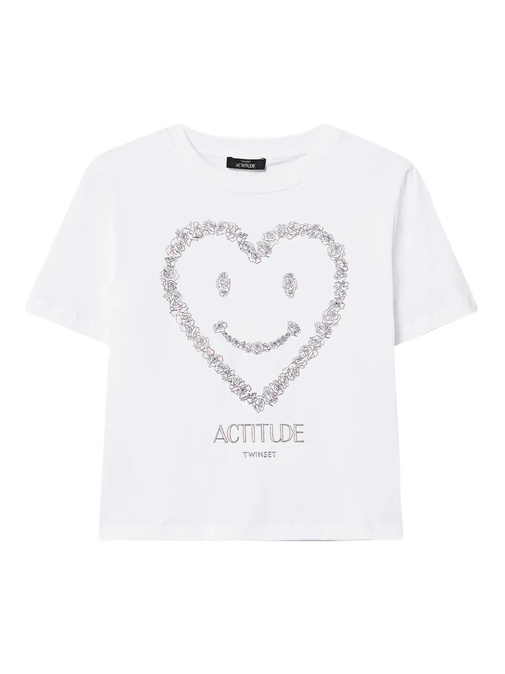 TWINSET T-shirt met smiley hart Wit