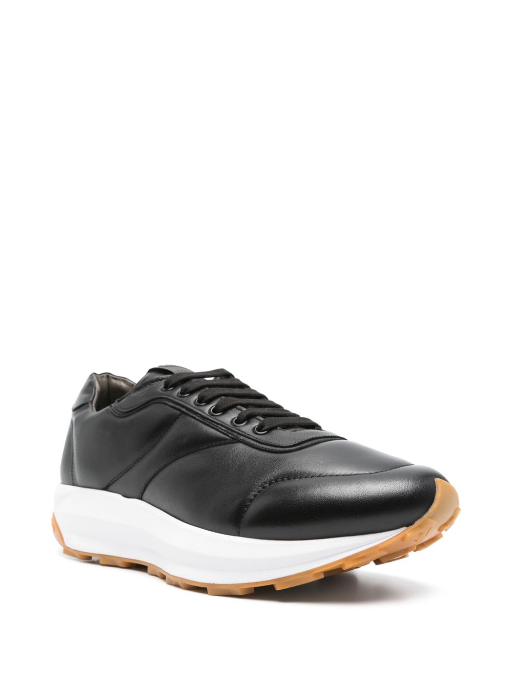 Corneliani leather sneakers - Zwart