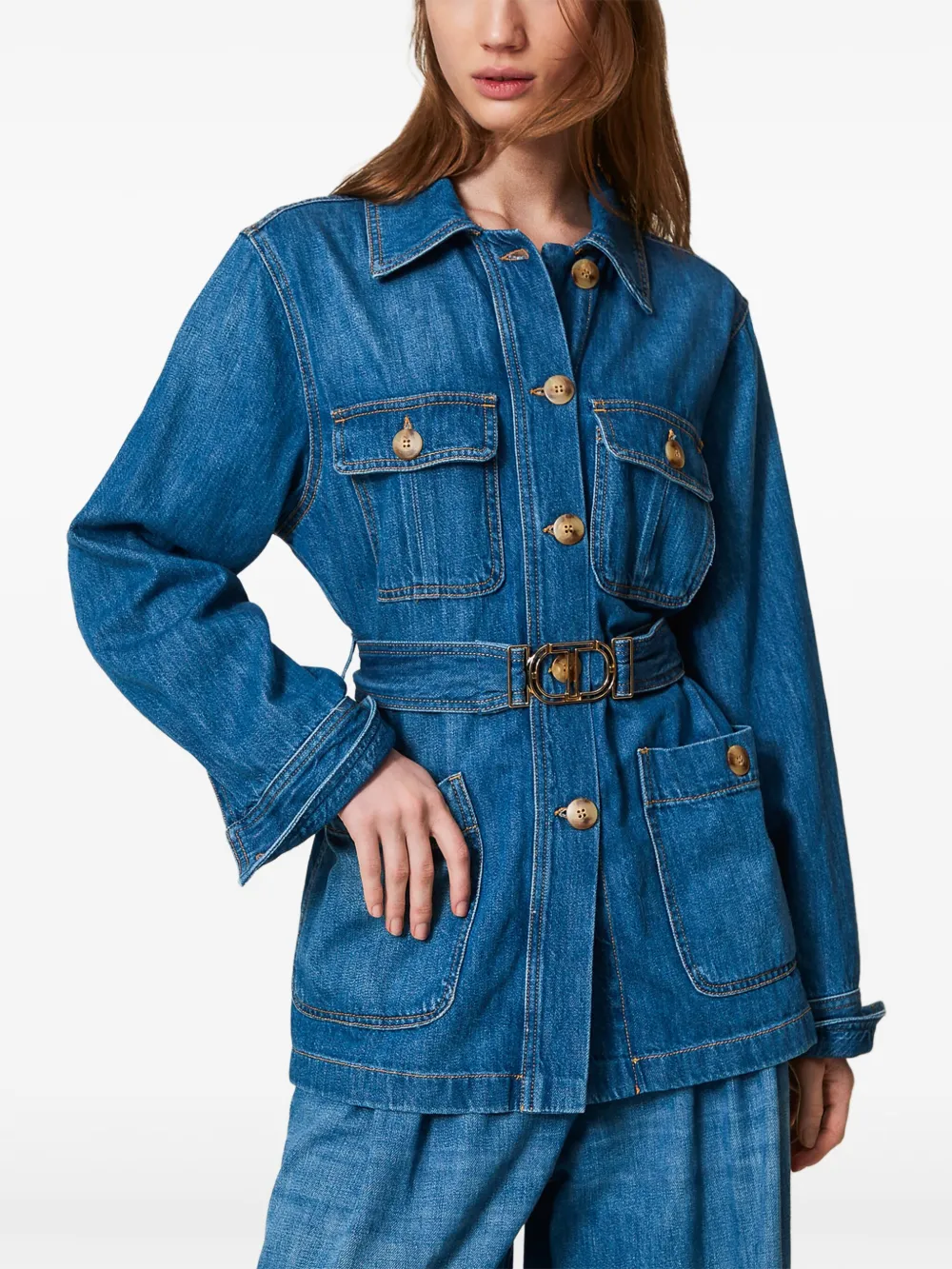 TWINSET Safari denim jack - Blauw