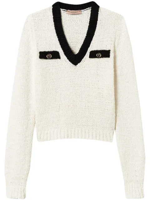 TWINSET Oval T button-detail jumper