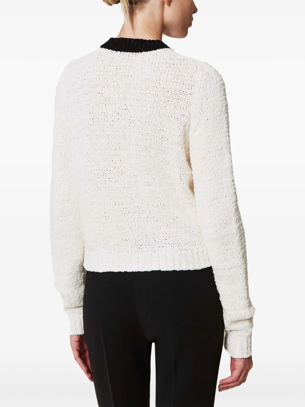 TWINSET Oval T trui met knoopdetail Beige