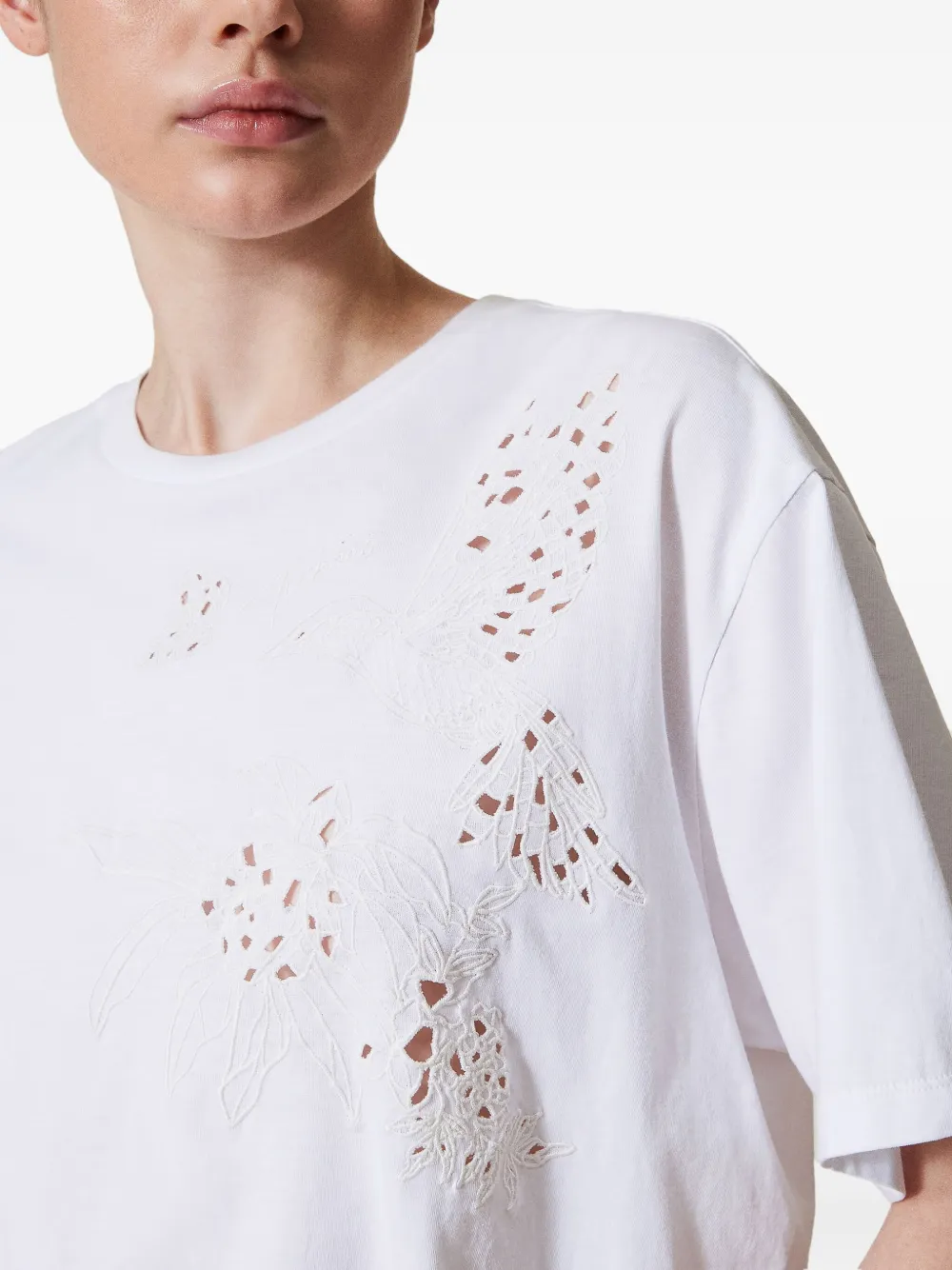 TWINSET T-shirt met borduurwerk Wit